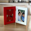 4x6 Folded Clock Frame with custom image of two colors white and red color frame  - Expressluv.in