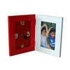 4x6 Folded Clock Frame with custom image of two colors white and red color frame  - Expressluv.in