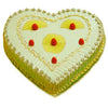 Pineapple Cake in Heart Design, order heart shape cake delivery, pineapple cake delivery  - Expressluv.in