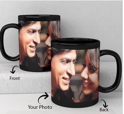 couple cups online, Black Mug with custom image use your own image in these beautiful mug   - Expressluv.in