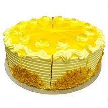 Exotic Pineapple Cake, delicious round shape pineapple cake delivery  - Expressluv.in
