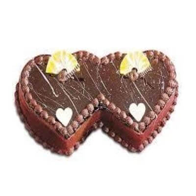 Happy Valentine Cake -Twin Heart Chocolate Cake - 3kgs - Expressluv.in