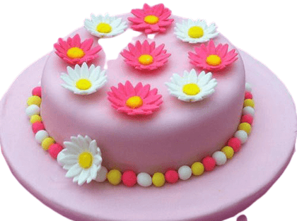 Cake with Daisy Flowers