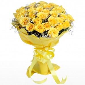 Yellow Roses Bunch with 35 Flowers  - Expressluv.in