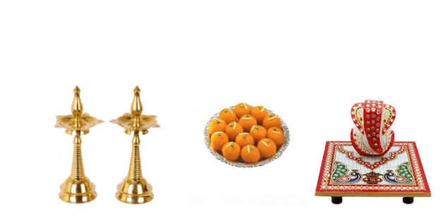 devotional combo online dleivery, laddo, ganesh idol and devotional combo for parents