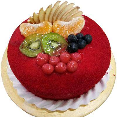 Assorted Cake with Fruits of red color yummy cake for birthday  - Expressluv.in