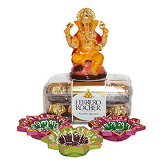 Ganesh Idol, order a ferrero rocher, diyas and ganesh idole online   - Expressluv.in