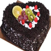 Valentine's day chocolate cake, Black Forest Heart Shape with some fruits on the top beautiful design cake - Expressluv.in