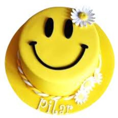 Simple Class Birthday Cake, smiley emoji cake, smiley face cake  - Expressluv.in