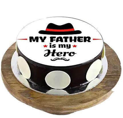 My Father is My Hero Cake - Chocolate