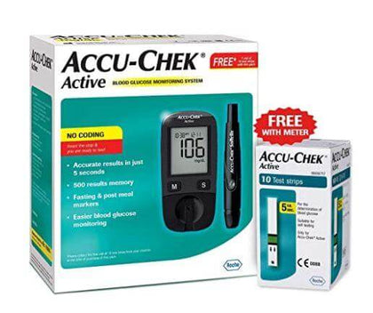 Accu-Chek Active Blood Glucose Meter Kit with 10 strips