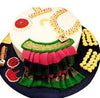 a Wedding saree Cake with a neckless, saree, and ear rings - Expressluv.in