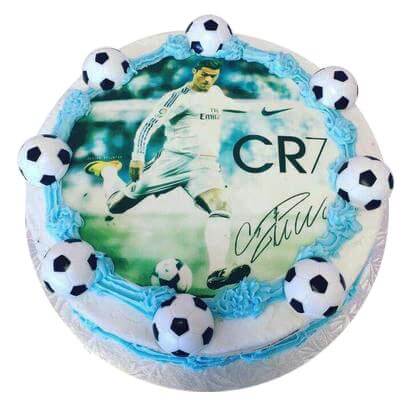 Circular Photo cake for foot ball lovers