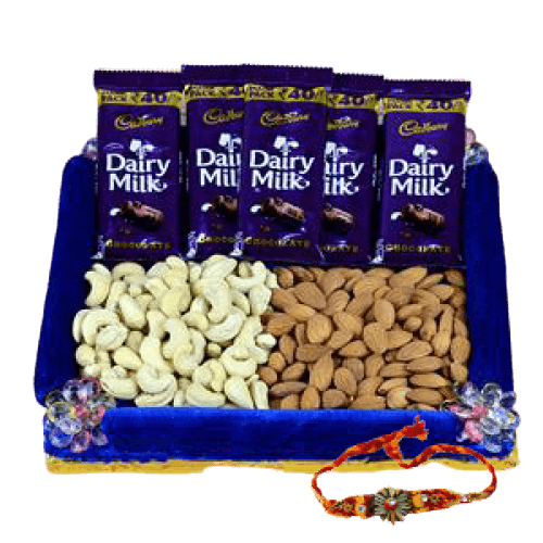 Nuts, Chocolates with Rakhi