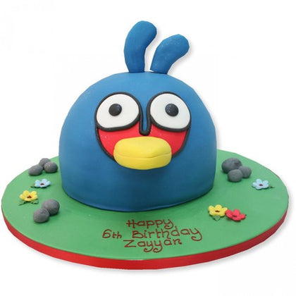 beautiful Bird Design Cake of blue colored bird with some custom text   - Expressluv.in