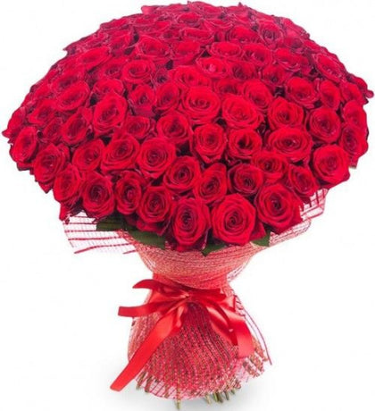 Exotic 100 Red Roses BUnch