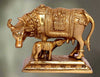 Kamdhenu Cow with Calf Brass Sculpture Idol
