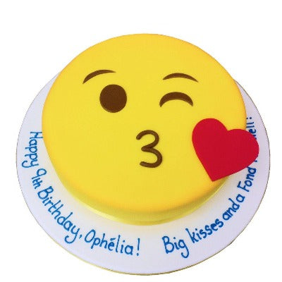 Emoji Luv, happy birthday emoji cake, kissy face emoji cake  - Expressluv.in