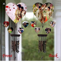 5 Hearts Wind Chime – 10 Pics, personalised add your photos