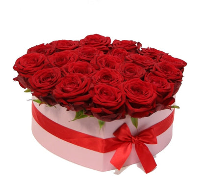 Roses in a Heart Shape Box