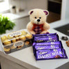 bwat girlfriend birthday combo online with eddy bear, ferrero rocher and dairy milk online delivery