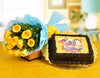 Photo Cake 1 KG and Yellow Roses Bunch
